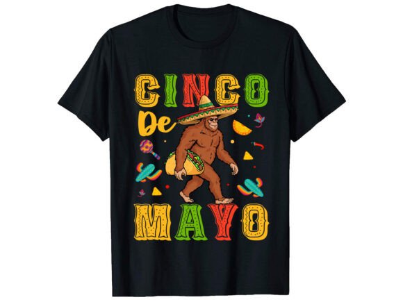 Bigfoot Taco Cinco De Mayo T-shirt Graphics