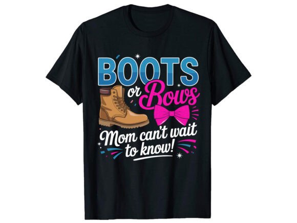 Boots Bows Gender Reveal T-Shirt PNG SVG