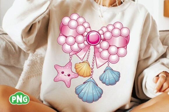 Coquette Pearl Bow Png, Summer Vibes Png