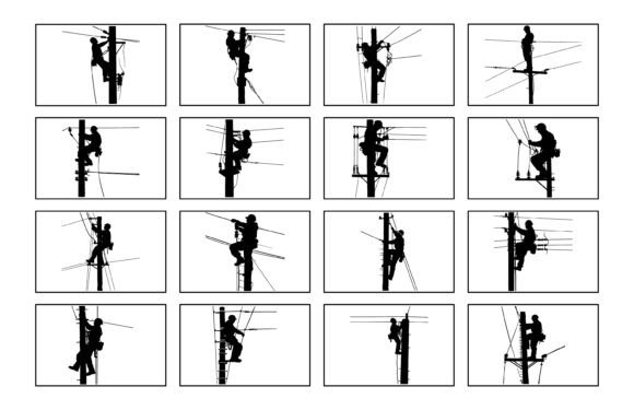 Power Lineman Silhouette Vector for T-Sh