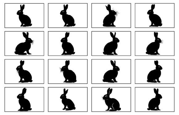 Rabbit Silhouette Vector Graphics