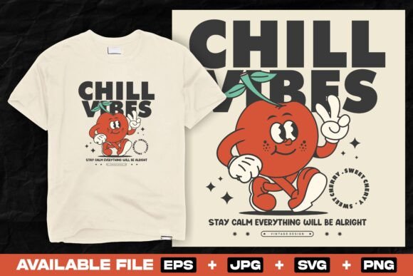 Retro Cartoon Cherry Character Design Graphics