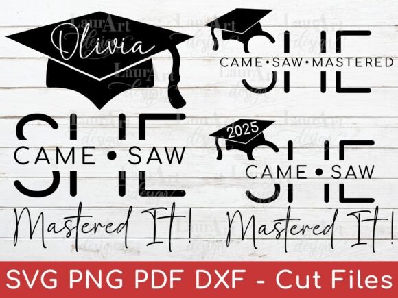 She Mastered It 2025 Graduation Cap