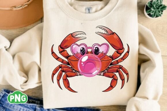 Summer Crab PNG, Bubblegum Crab PNG